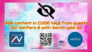 Hide content in CODE tags from guests for Xenforo 2 with XenVn add-on