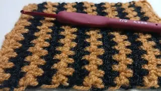 Crochet moss stitch patterns of 2 colours for beginners live @ats9crochet