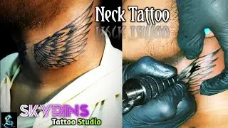Neck tattoo# wings tattoo # Most pain full tattoo #Skyrins tattoo studio#Artist- Aakash Chatterjee