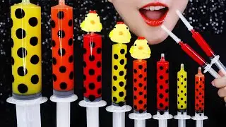 TIKTOK SYRINGE JUICE ASMR SYRINGE DRINKING EDIBLE SYRINGE ASMR TIKTOK FOOD ASMR 🐥