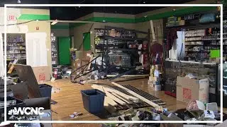 Car smashes in University City tobacco and vapor shop