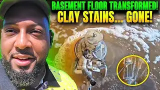 Basement Concrete Floor Cleaning in Cumming, GA | Removing Red Georgia Clay