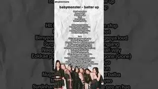 baby monster - batter up lyrics #babymonster #batterup #kpop #lyrics #english #korean #shorts