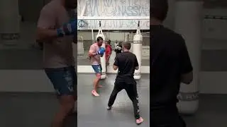 Luke Rockhold back cracking pads with Jason Parillo