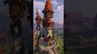 Medieval Wizard's Tower - Minecraft Short!! #minecraftbuild #shorts #medieval