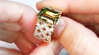 Russian Sphene Ring at 5.06 carats by Kat Florence KF08719