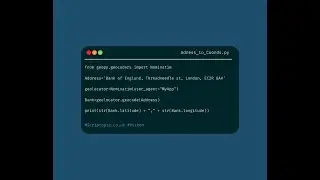 Python Geopy - Get latitude and longitude of an address