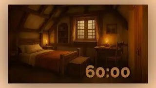 1 Hour Cozy Medieval Room Countdown ⏳ Candlelight Ambience for Study & Relax