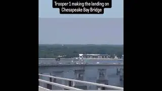 #mspac Trooper 1 landing on the Chesapeake Bay Bridge #flightmedic #aw139 #medevac #usar #police