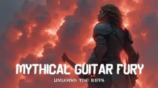 Gothic Female Guitarist: Metal Queen Unleashes Fire Storm with Warrior Rock Concept