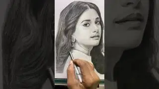 Keerthi Suresh Drawing with Graphite Pencil