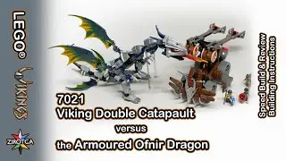 LEGO 7021- Viking Double Catapult vs the Armoured Ofnir Dragon - Review, Speed Build & Instructions