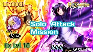 Nxb Nv: Ex Lvl 15 Sasuke (vs Jigen & Isshiki) Solo Attack Mission [No Boost] | 5th Anni Naruto Ninja