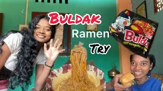 Trying buldak ramen for the first time🍜 //korean instant noodles//