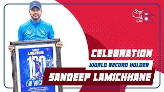 Sandeep Lamichhane's Emotional 100th ODI Wicket Celebration | CAN with Heartfelt Congratulations