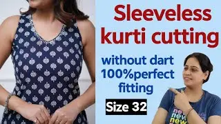 Sleeveless kurti cutting for beginners|बिना आस्तीन की कुर्ती की आसान कटिंग|@Divastylingcreators 