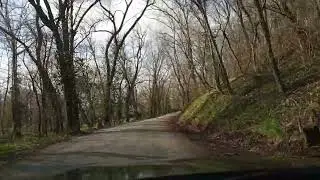 Driving Old Scenic Drive Road Off Old Hwy US 71 S Alongside Shoal Creek Towards Neosho, Missouri
