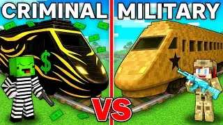 Mikey CRIMINAL vs JJ MILITARY Train Survival Battle in Minecraft - Maizen