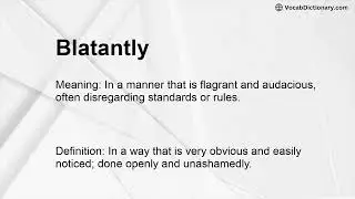 Blatantly Meaning