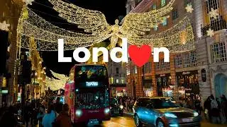 Christmas Magic in London ✨🎄🇬🇧 | Oxford Street, Piccadilly & Leicester Square Market | Walk Tour 4K
