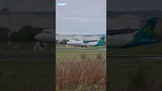 Aer Lingus Regional AT76 makes a bumpy landing into Belfast City Airport #aviation #airplane #shorts