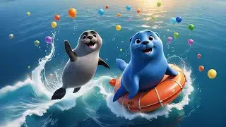 Six Silly Seals Slide and Splash | Fun Seal Action Song for Kids | Nursery Rhymes and Early Learning