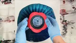 Weird strainer acrylic pour with Artist's loft ready-mixed pouring paint