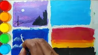 4 types of clouds drawing / Acrylic painting step by step / simple /ചിത്രം വര |simple artwork #