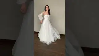 Tulle wedding dress with detachable sleeves - Aurora