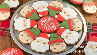 Santa & Elf Christmas Cookie Platter | Step-by-Step Royal Icing Tutorial