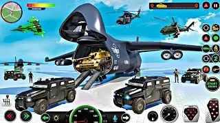 US Police Car And Bike Transporter Truck - Helicopter Multi Level Car Driver - Android Gameplay