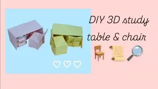 DIY Mini paper study table & chair | paper craft  | easy origami study table & chair | easy craft