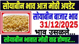 सोयाबीन बाजार भाव 31 /12/2025 /Soya teji Mandi report/soyabean bhazar bhav today/भावात प्रचंड तेजी..