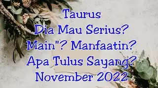 Taurus Dia Mau Apa? Nov 2022 |🙄Meski Dia Serius Sayang, Dia Itu Sangat Keras Kepala Sekali|