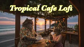 Tropical Cafe Lofi ☕🌴Chill Beats at a Beachside Cat Cafe | Relax & Unwind