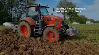 Kubota M7153 Premium & Charrue Kverneland 6 corps