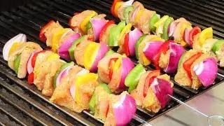 COMO HACER PINCHOS O BROCHETAS DE  PECHUGA DE POLLO  A LA PARRILLA
