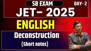 JET Paper 2 ENGLISH 2025  |  Deconstruction  (Short notes) | Day - 2 | SB EXAM