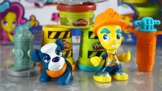 Play-Doh Town / Плей-До Город (Таун) - Road Worker and Pup / Дорожный рабочий и щенок - B5972