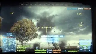BF3 PS3 T-90A tank kills heli for the triple kill... bf3 all day all night
