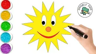 Fun SMILING SUN Drawing, Coloring for Kids and Toddlers 🌞 How to Draw, Paint Easy