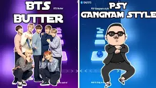 BTS BUTTER VS PSY GANGNAM STYLE - Tiles Hop EDM Rush