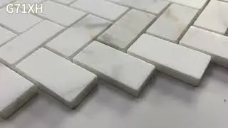 G71XH Calacatta Gold Marble 1x2 Herringbone Mosaic Tile Honed | Italian Calcutta Oro
