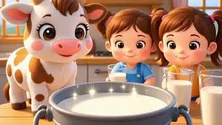 Moo Moo!🐮Little Cow Song for Kids🤍🐄| Baby Songs & Rhymes🌈🐮| Kids Farm Song🎶🐮| Happy Toons🐥|