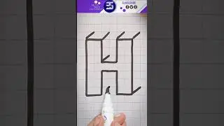 How to draw H letter in 3D | 3D letter H | #shorts #YouTubeshorts #shortsvideo