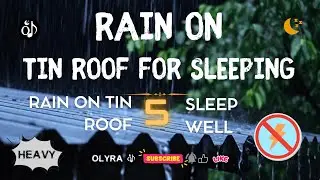 Heavy Rain on Tin Roof for Sleeping (Dark Screen) - No Thunder - Steady Rain Sounds