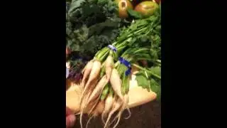 Haley describing our weekly organic food  from local farmer