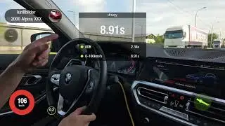 BMW G20 320i 184hp rwd stage1 0-100 on dragy