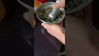 #chef #preparing#fermented #fish #dry#Smokefish #green#chilli #roasted #grinding#chutney #tribalfood