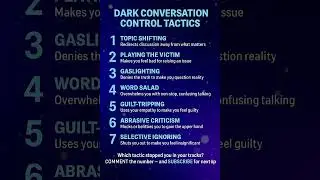 Dark Conversation Control Tactics | 7 Psychological Manipulation Tricks People Use Against You